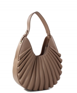 Ruffle Fashion Hobo Handbag D-0636 STONE